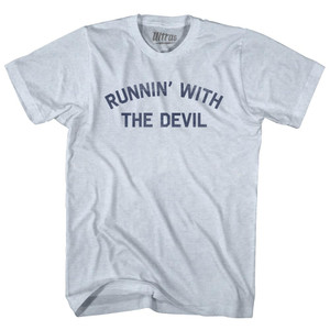 Runnin' With The Devil Adult Tri-Blend T-shirt - Athletic White