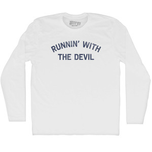 Runnin' With The Devil Adult Cotton Long Sleeve T-shirt - White