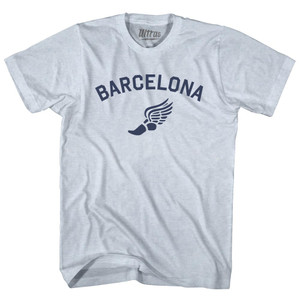 Barcelona Running Track Winged Foot Adult Tri-Blend T-shirt - Athletic White Barcelona Running Track Winged Foot Adult Tri-Blend T-shirt - Athletic White