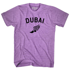 Dubai Running Track Winged Foot Adult Tri-Blend T-shirt - Athletic Purple Dubai Running Track Winged Foot Adult Tri-Blend T-shirt - Athletic Purple