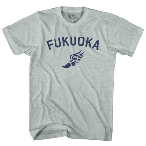 Fukuoka Running Track Winged Foot Adult Tri-Blend T-shirt - Athletic Cool Grey Fukuoka Running Track Winged Foot Adult Tri-Blend T-shirt - Athletic Cool Grey