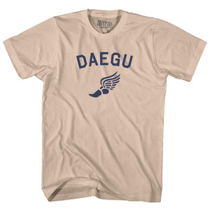 Daegu Running Track Winged Foot Adult Cotton T-shirt - Creme