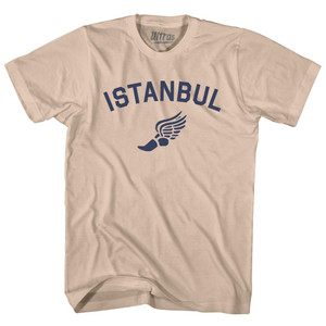 Istanbul Running Track Winged Foot Adult Cotton T-shirt - Creme
