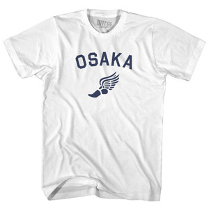 Osaka Running Track Winged Foot Adult Cotton T-shirt - White