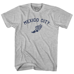 Mexico City Running Track Winged Foot Womens Cotton Junior Cut T-Shirt - Grey Heather Mexico City Running Track Winged Foot Womens Cotton Junior Cut T-Shirt - Grey Heather