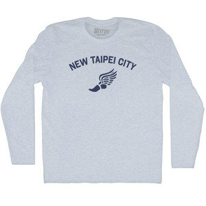 New Taipei City Running Track Winged Foot Adult Tri-Blend Long Sleeve T-shirt - Athletic White New Taipei City Running Track Winged Foot Adult Tri-Blend Long Sleeve T-shirt - Athletic White