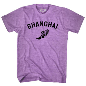 Shanghai Running Track Winged Foot Adult Tri-Blend T-shirt - Athletic Purple Shanghai Running Track Winged Foot Adult Tri-Blend T-shirt - Athletic Purple