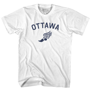 Ottawa Running Track Winged Foot Adult Cotton T-shirt - White