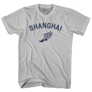 Shanghai Running Track Winged Foot Adult Cotton T-shirt - Cool Grey
