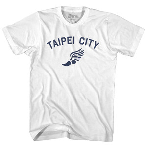 Taipei City Running Track Winged Foot Adult Cotton T-shirt - White Taipei City Running Track Winged Foot Adult Cotton T-shirt - White