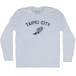 Taipei City Running Track Winged Foot Adult Tri-Blend Long Sleeve T-shirt - Athletic White Taipei City Running Track Winged Foot Adult Tri-Blend Long Sleeve T-shirt - Athletic White