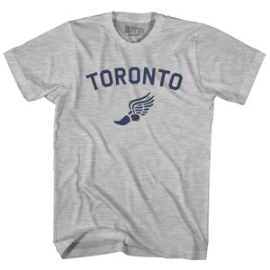 Toronto Running Track Winged Foot Adult Cotton T-shirt - Grey Heather Toronto Running Track Winged Foot Adult Cotton T-shirt - Grey Heather