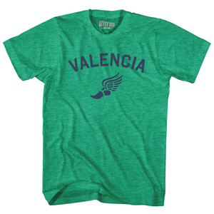 Valencia Running Track Winged Foot Adult Tri-Blend T-shirt - Athletic Green