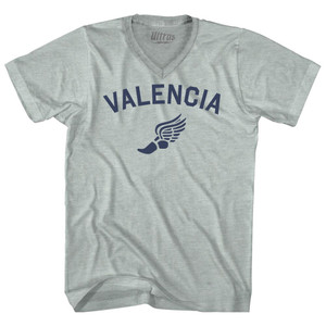 Valencia Running Track Winged Foot Adult Tri-Blend V-neck T-shirt - Athletic Cool Grey Valencia Running Track Winged Foot Adult Tri-Blend V-neck T-shirt - Athletic Cool Grey