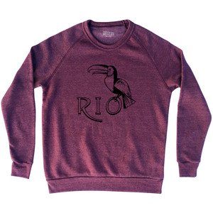 Rio Toucan Travel Adult Tri-Blend Sweatshirt - Cranberry