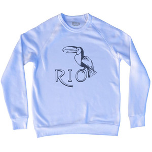 Rio Toucan Travel Adult Tri-Blend Sweatshirt - White