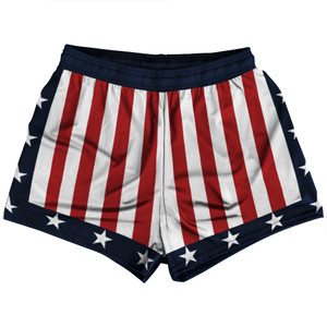 Navy Blue, Red and White Champ Womens & Girls Sport Shorts End Made In USA