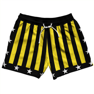 Black and Yellow Champ 5" Swim Shorts Made in USA