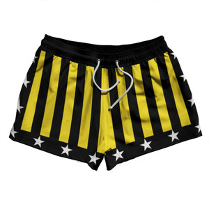 Black and Yellow Champ 2.5" Swim Shorts Made in USA