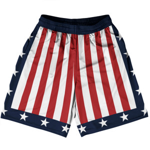 Navy Blue, Red and White Champ Basketball Practice Shorts Made In USA Navy Blue, Red and White Champ Basketball Practice Shorts Made In USA