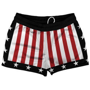 Black, Red and White Champ Shorty Short Gym Shorts 2.5" Inseam Made In USA Black, Red and White Champ Shorty Short Gym Shorts 2.5" Inseam Made In USA