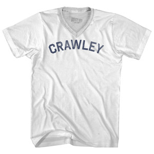 Crawley Adult Tri-Blend V-neck T-shirt - White