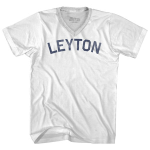 Leyton Adult Tri-Blend V-neck T-shirt - White
