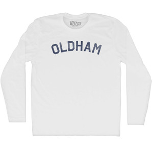 Oldham Adult Cotton Long Sleeve T-shirt - White