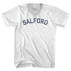 Salford Adult Tri-Blend V-neck T-shirt - White