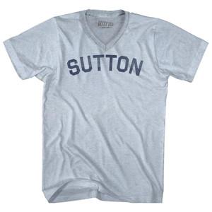 Sutton Adult Tri-Blend V-neck T-shirt - Athletic White