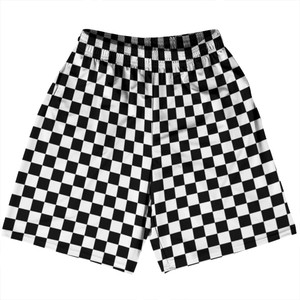 Checkerboard 1 Inch Black and White Basketball Practice Shorts Made In USA