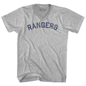 Rangers Adult Cotton V-neck T-shirt - Grey Heather