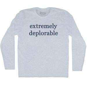 Extremely Deplorable Rage Font-Adult Tri-Blend Long Sleeve T-shirt - Athletic White