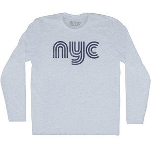 Nyc Triline Adult Tri-Blend Long Sleeve T-shirt - Athletic White