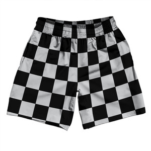 Checkerboard 2.5 Inches Yellow Bright and White Athletic Running Fitness Exercise Shorts 7" Inseam Shorts Made In USA - Yellow Bright and White Checkerboard 2.5 Inches Yellow Bright and White Athletic Running Fitness Exercise Shorts 7" Inseam Shorts Made In USA - Yellow Bright and White