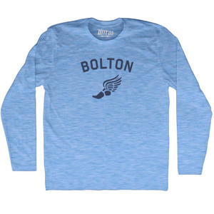Bolton Running Track Winged Foot-Adult Tri-Blend Long Sleeve T-shirt - Athletic Blue Bolton Running Track Winged Foot-Adult Tri-Blend Long Sleeve T-shirt - Athletic Blue