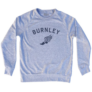 Burnley Running Track Winged Foot-Adult Tri-Blend Sweatshirt - Grey Heather