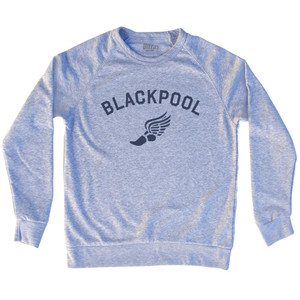 Blackpool Running Track Winged Foot-Adult Tri-Blend Sweatshirt - Grey Heather