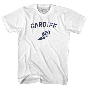 Cardiff Running Track Winged Foot-Womens Cotton Junior Cut T-Shirt - White