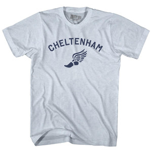 Cheltenham Running Track Winged Foot-Adult Tri-Blend T-shirt - Athletic White