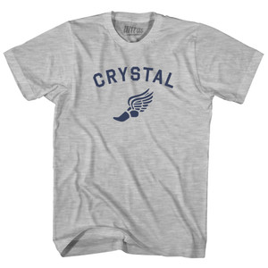 Crystal Running Track Winged Foot-Adult Cotton T-shirt - Grey Heather