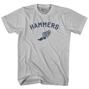 Hammers Running Track Winged Foot-Adult Cotton T-shirt - Cool Grey