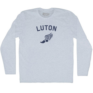 Luton Running Track Winged Foot-Adult Tri-Blend Long Sleeve T-shirt - Athletic White Luton Running Track Winged Foot-Adult Tri-Blend Long Sleeve T-shirt - Athletic White