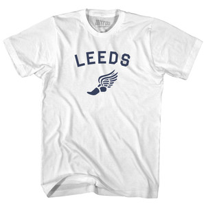 Leeds Running Track Winged Foot-Youth Cotton T-shirt - White