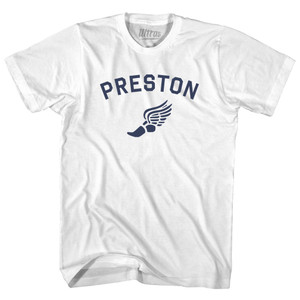 Preston Running Track Winged Foot-Youth Cotton T-shirt - White