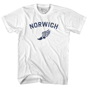 Norwich Running Track Winged Foot-Adult Cotton T-shirt - White