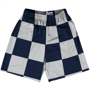 Checkerboard 5 Inches Blue Navy And Grey Medium Lacrosse Shorts Made In USA Checkerboard 5 Inches Blue Navy And Grey Medium Lacrosse Shorts Made In USA