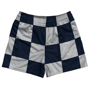Checkerboard 5 Inches Blue Navy And Grey Medium Rugby Shorts Made In USA Checkerboard 5 Inches Blue Navy And Grey Medium Rugby Shorts Made In USA