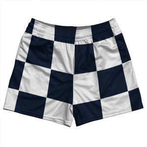 Checkerboard 5 Inches Blue Navy and White Rugby Shorts Made In USA Checkerboard 5 Inches Blue Navy and White Rugby Shorts Made In USA