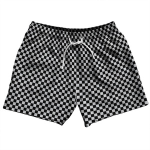 Checkerboard Half Inch Black and Grey Medium 5" Swim Shorts Made in USA Checkerboard Half Inch Black and Grey Medium 5" Swim Shorts Made in USA